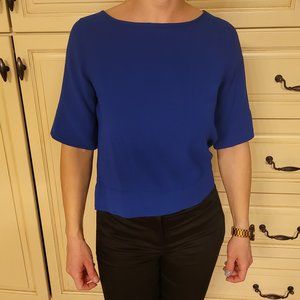 Blue Formal Blouse Tops